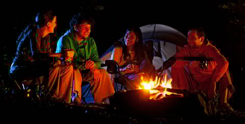 Indians sitting around Fire