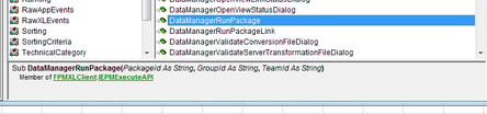 Using DataManagerRunPackage API