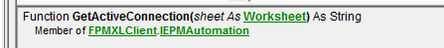 graphic showing GetActiveConnection on Excel Interface